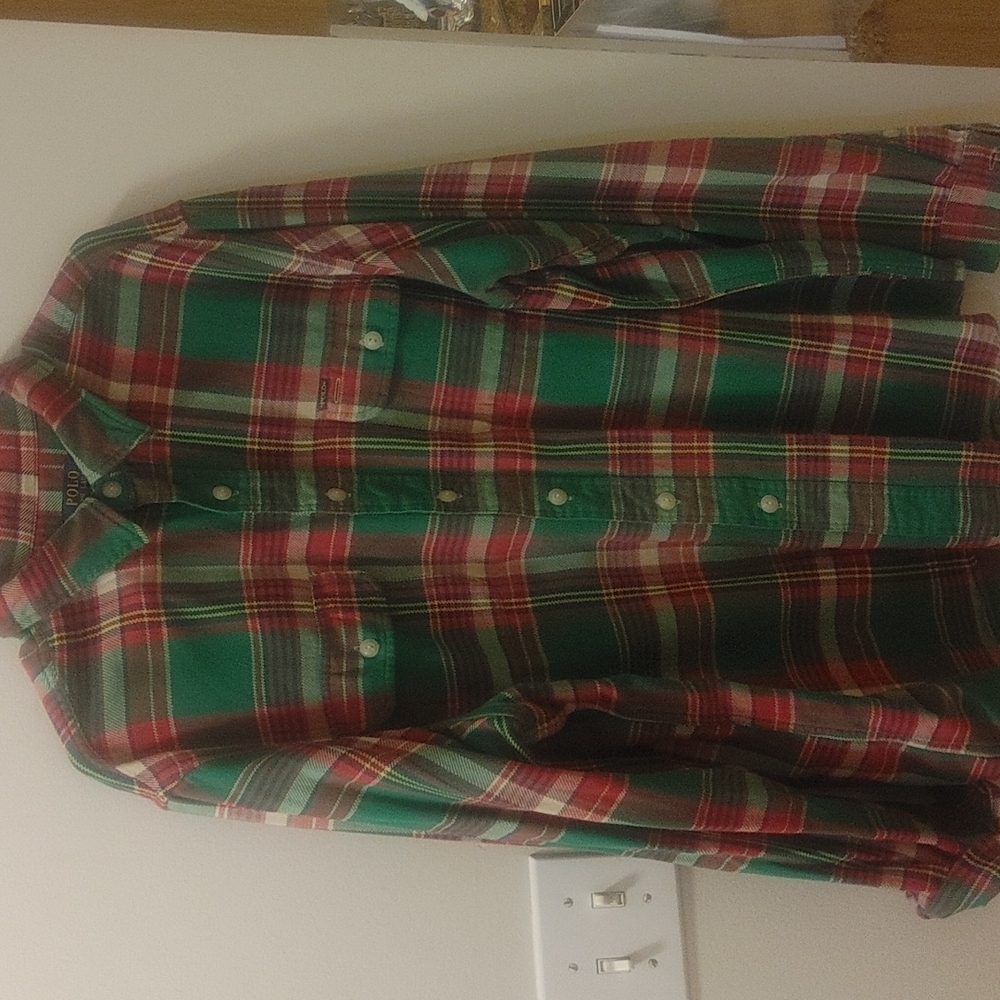 XXL Polo Ralph Lauren plaid shirt *vintage*     100% cotton.